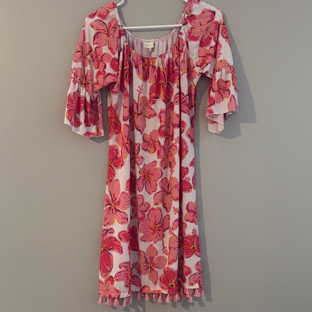 Simply Southern Pink Floral Midi Dress